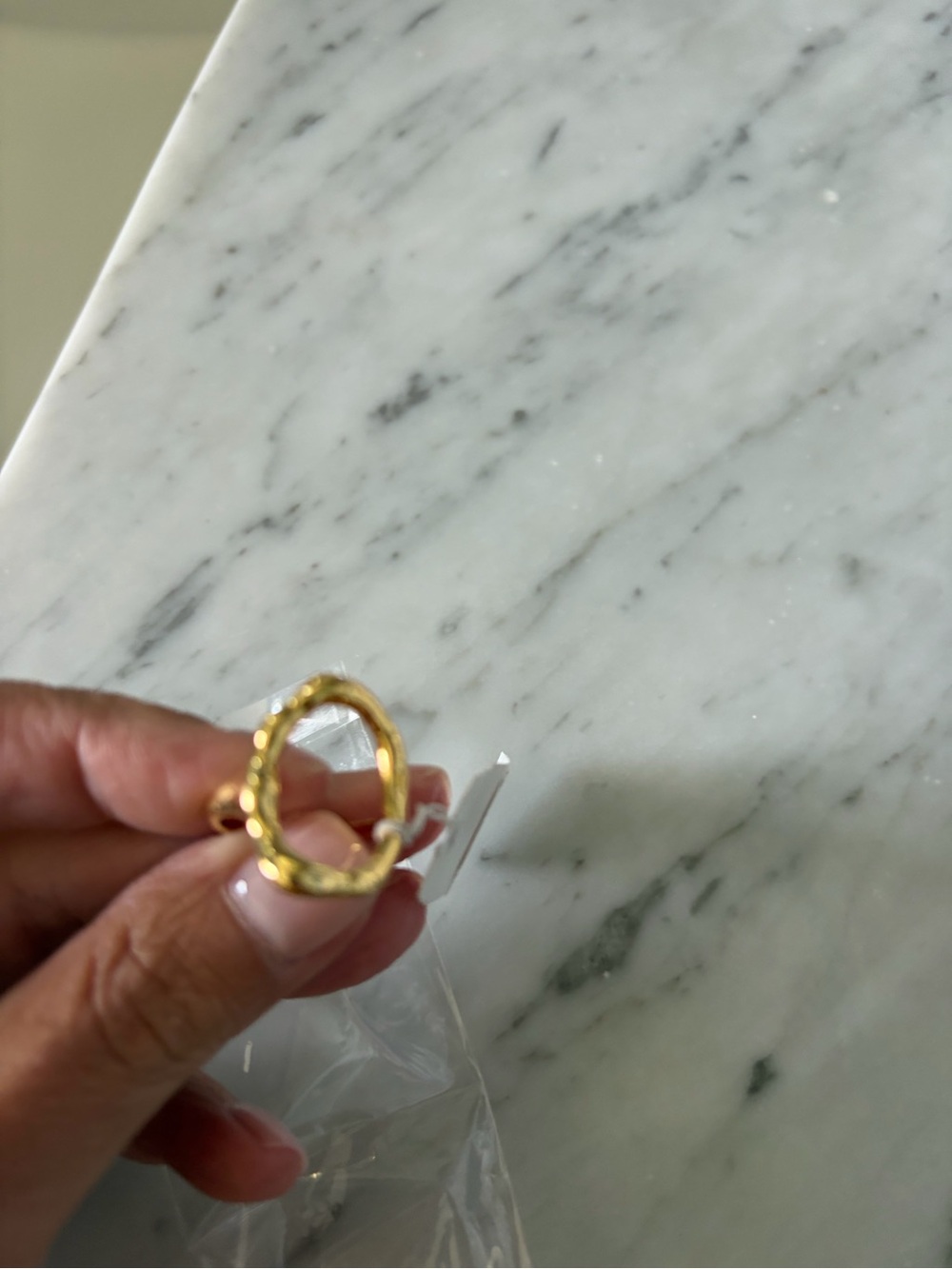 Meghan Bo Gold Oval Textured Ring -sizable, NWT